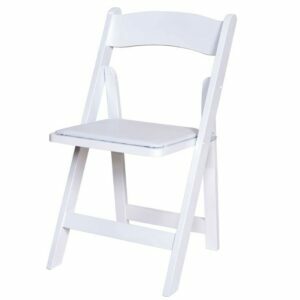 white wooden folding chair